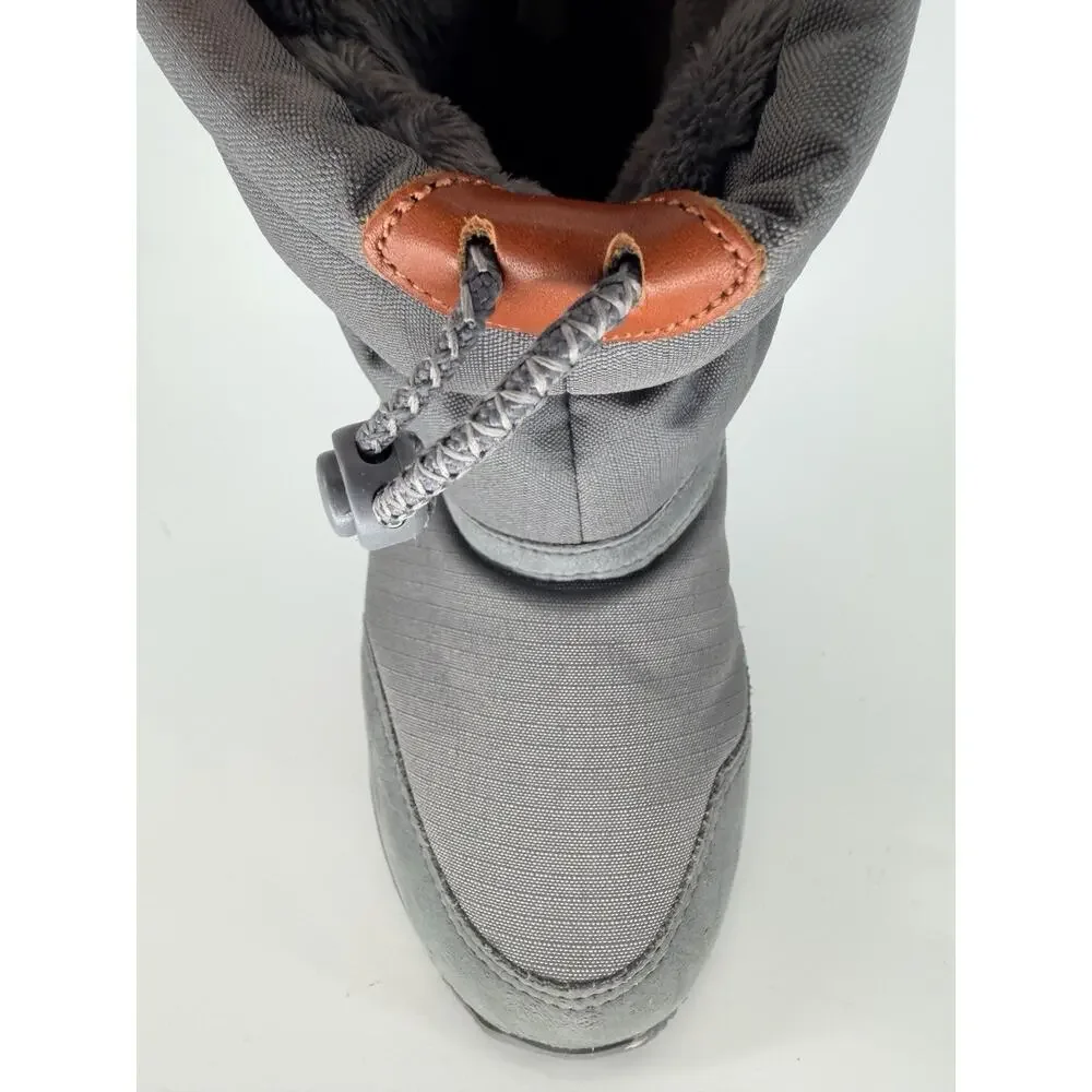 FILA Lola Mini Kids Snow Boots Grey Puffer Winter Shoes‎ Size US 4Y-5Y Gorpco
